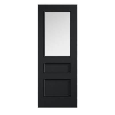 Black Toledo Clear Glazed Internal Door Wooden Timber - Door...